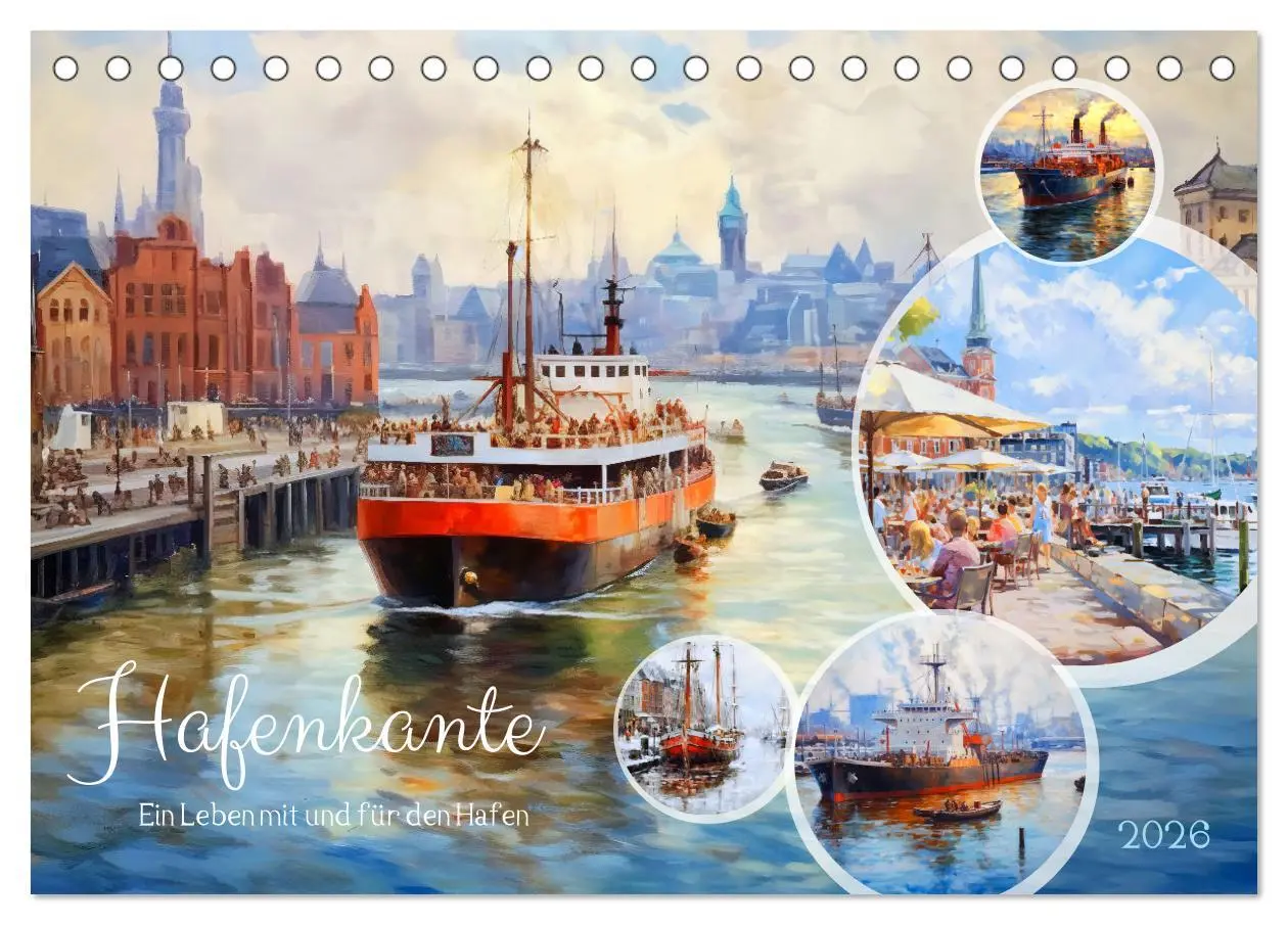 Cover: 9783457473672 | Hafenkante - Ein Leben mit und für den Hafen (Tischkalender 2026...