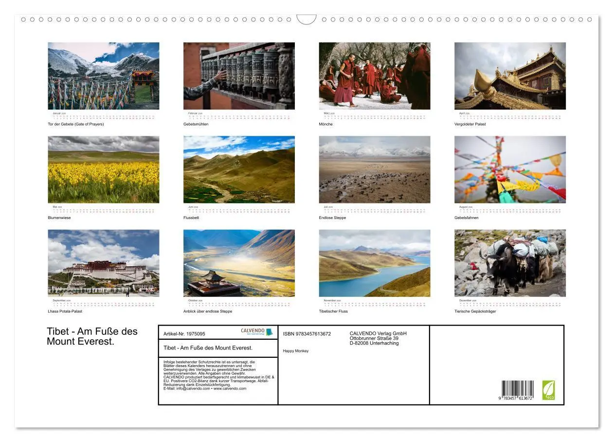 Bild: 9783457613672 | Tibet - Am Fuße des Mount Everest. (Wandkalender 2026 DIN A2 quer),...