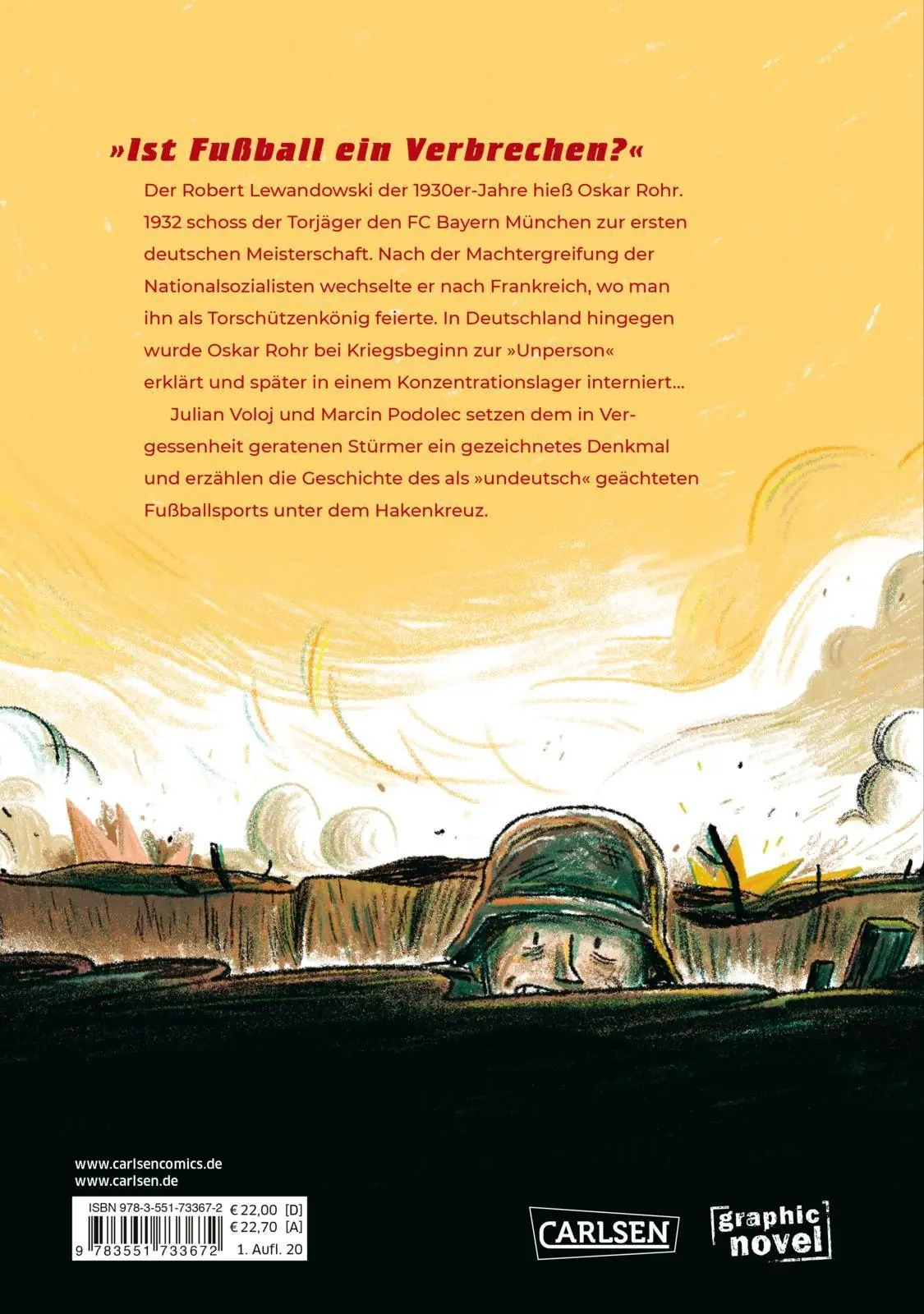 Rückseite: 9783551733672 | Ein Leben für den Fußball | Die Geschichte von Oskar Rohr | Voloj