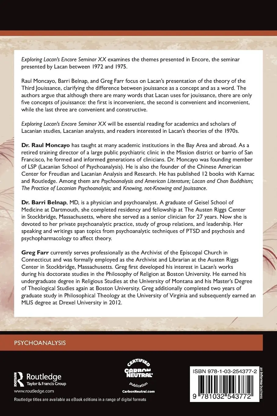 Rückseite: 9781032543772 | Exploring Lacan's Encore Seminar XX | The Torus of Reason | Buch