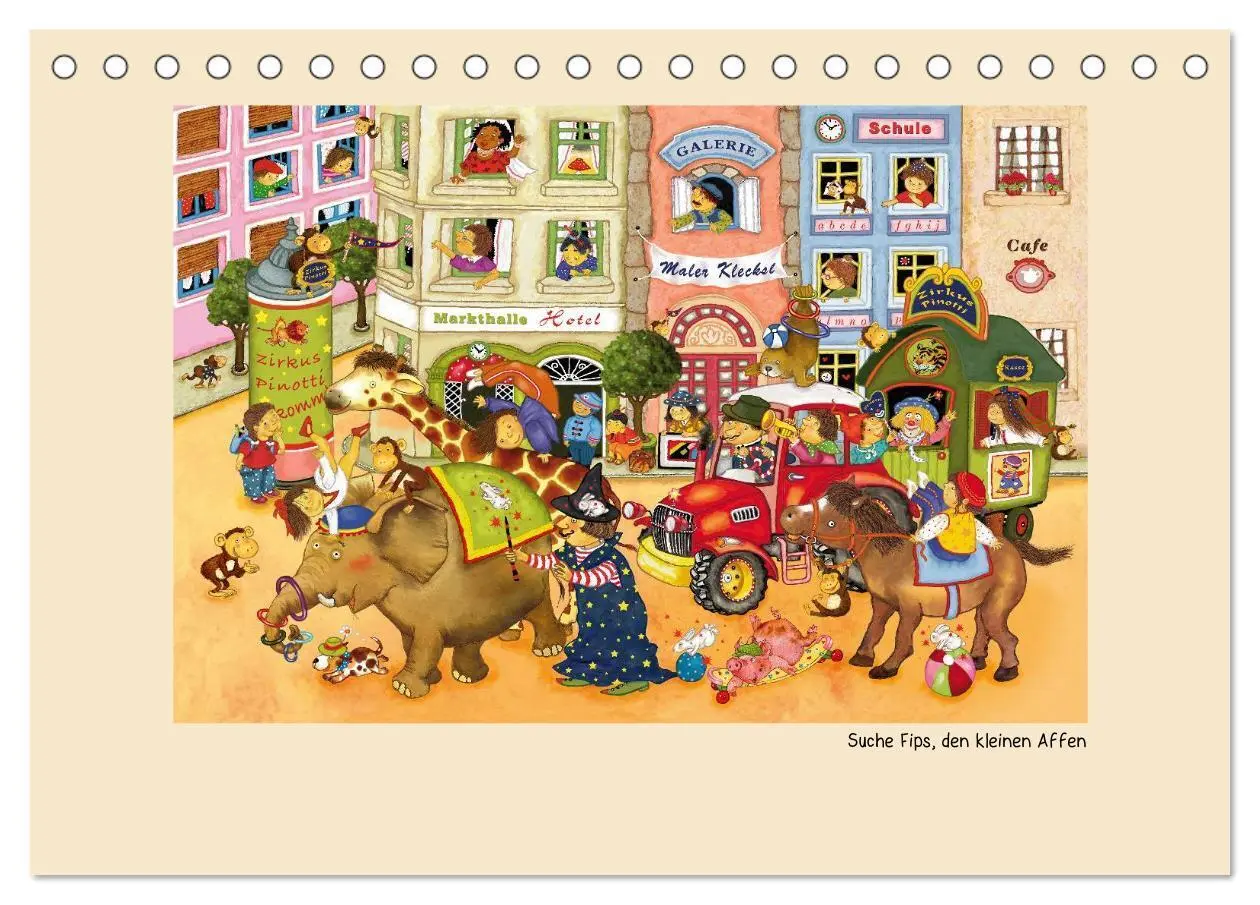 Bild: 9783435823772 | Wimmelbilder (Tischkalender 2025 DIN A5 quer), CALVENDO Monatskalender