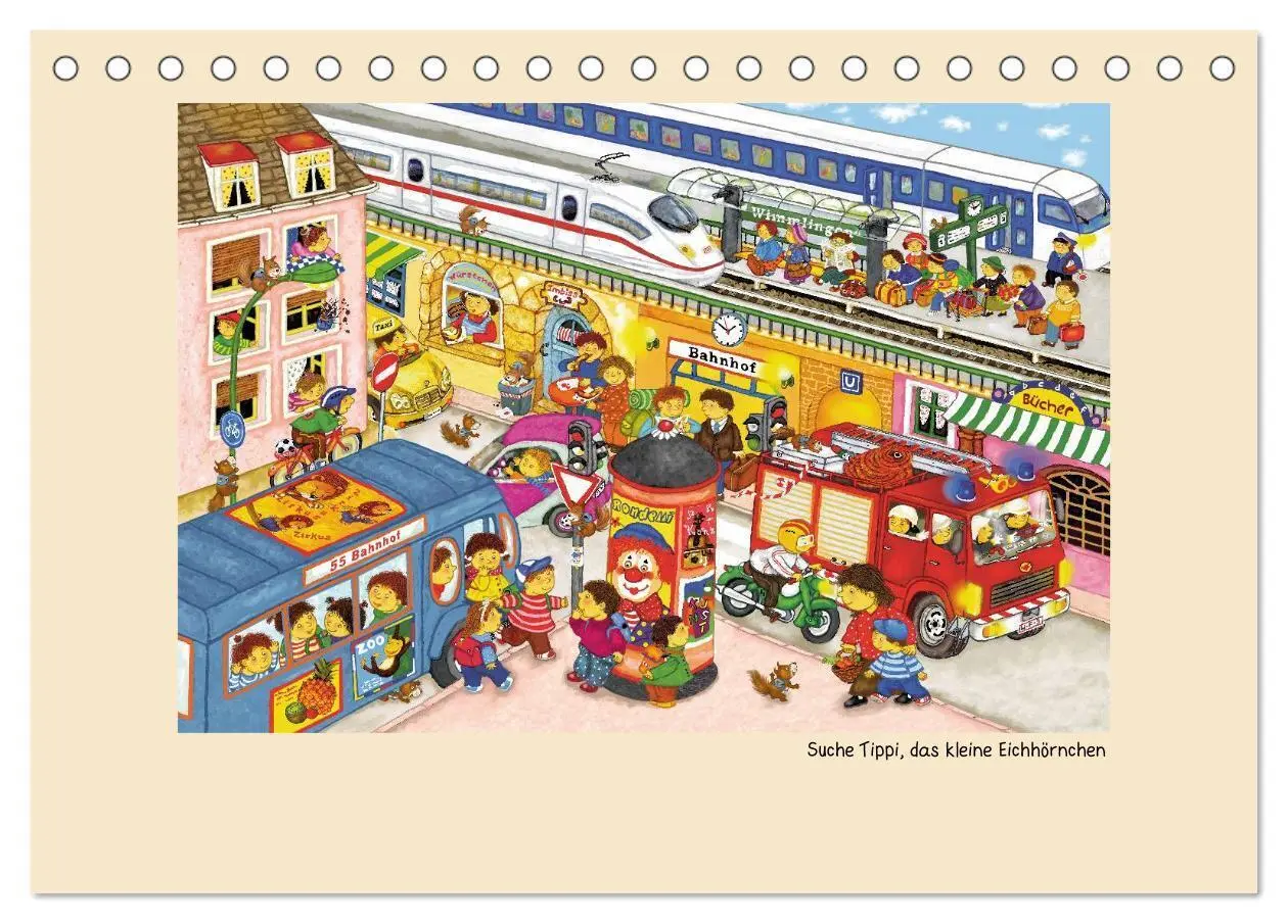 Bild: 9783435823772 | Wimmelbilder (Tischkalender 2025 DIN A5 quer), CALVENDO Monatskalender