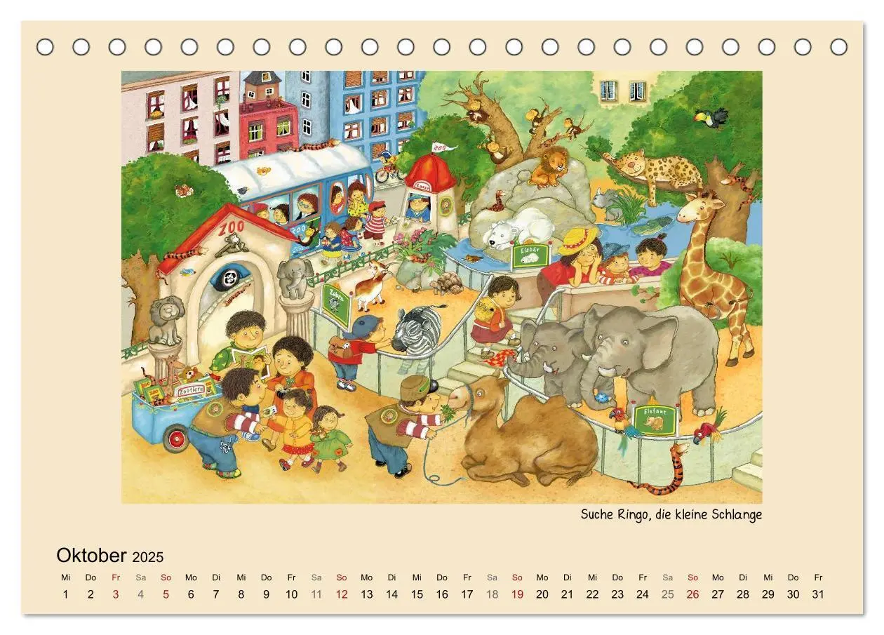 Bild: 9783435823772 | Wimmelbilder (Tischkalender 2025 DIN A5 quer), CALVENDO Monatskalender