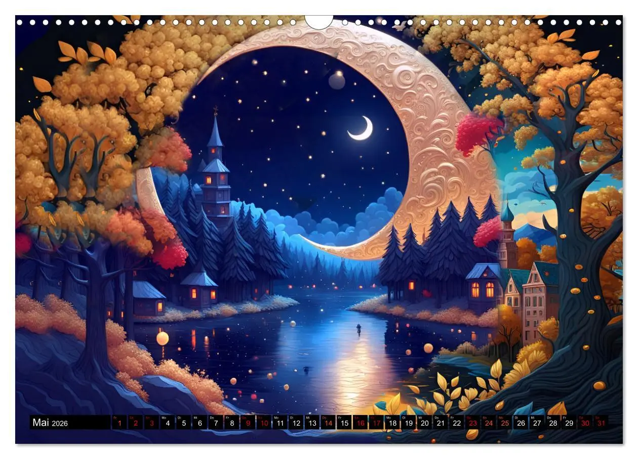 Bild: 9783457463772 | Zauberhafte Mondnächte (Wandkalender 2026 DIN A3 quer), CALVENDO...