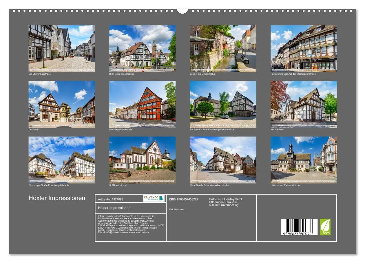 Bild: 9783457603772 | Höxter Impressionen (Wandkalender 2026 DIN A2 quer), CALVENDO...