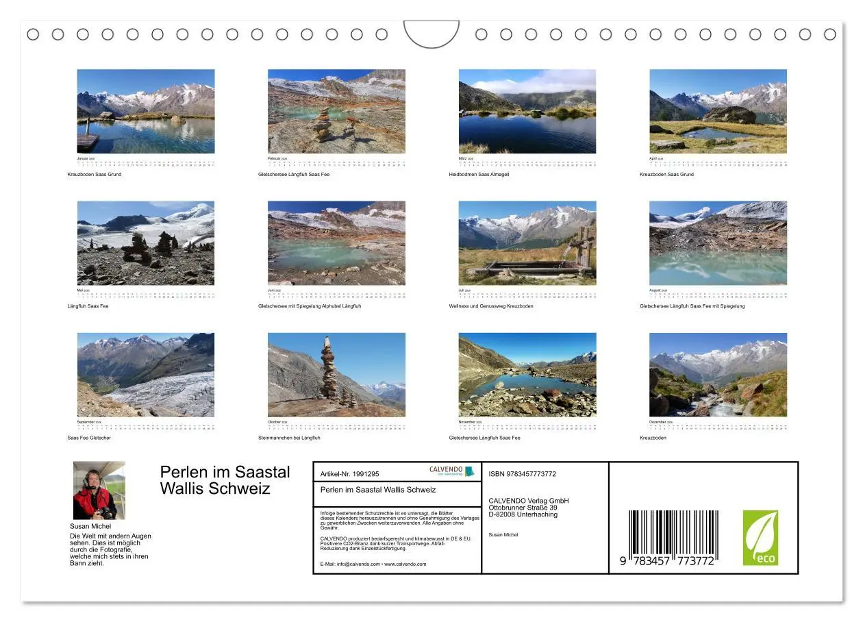 Bild: 9783457773772 | Perlen im Saastal Wallis Schweiz (Wandkalender 2026 DIN A4 quer),...