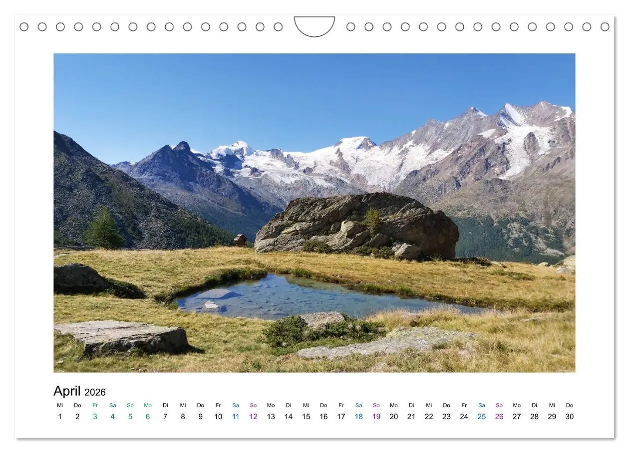 Bild: 9783457773772 | Perlen im Saastal Wallis Schweiz (Wandkalender 2026 DIN A4 quer),...
