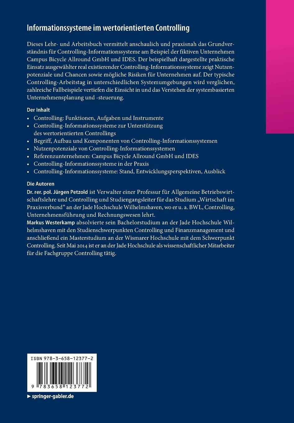 Rückseite: 9783658123772 | Informationssysteme im wertorientierten Controlling | Taschenbuch