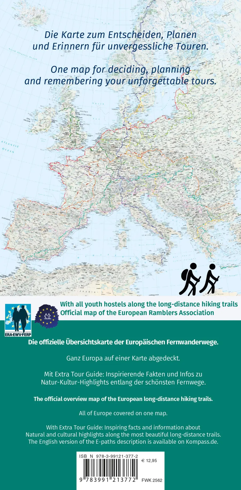 Rückseite: 9783991213772 | KOMPASS Fernwegekarte Europäische Fernwanderwege, 12 E-Wege - 1...