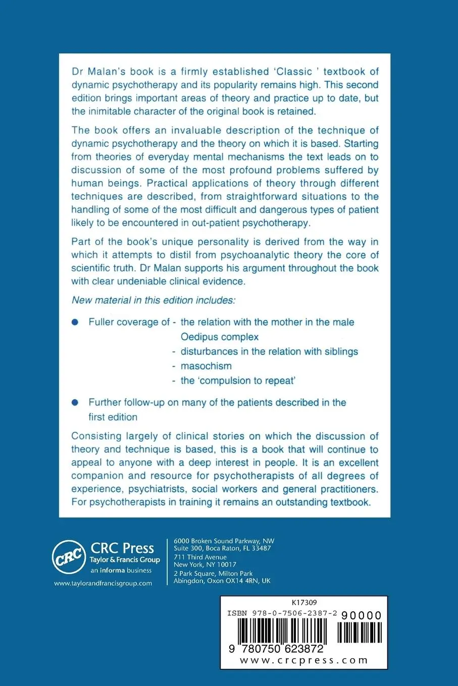 Rückseite: 9780750623872 | Individual Psychotherapy and the Science of Psychodynamics, 2Ed | Buch