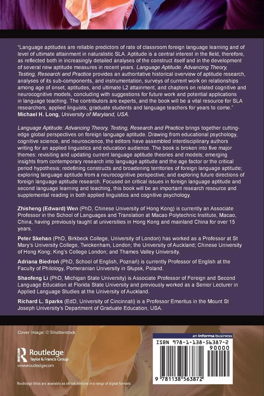 Rückseite: 9781138563872 | Language Aptitude | Advancing Theory, Testing, Research and Practice