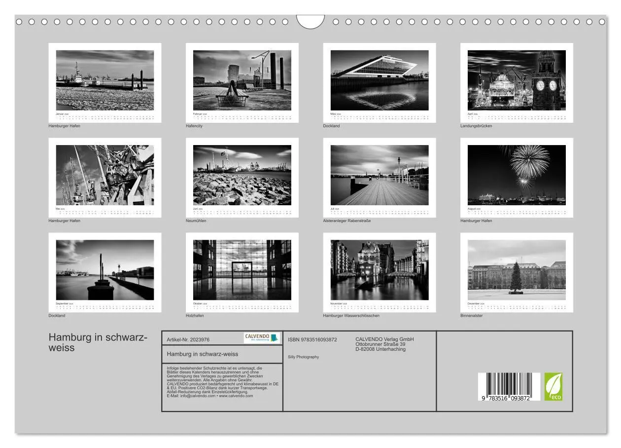 Bild: 9783516093872 | Hamburg in schwarz-weiss (Wandkalender 2026 DIN A3 quer), CALVENDO...