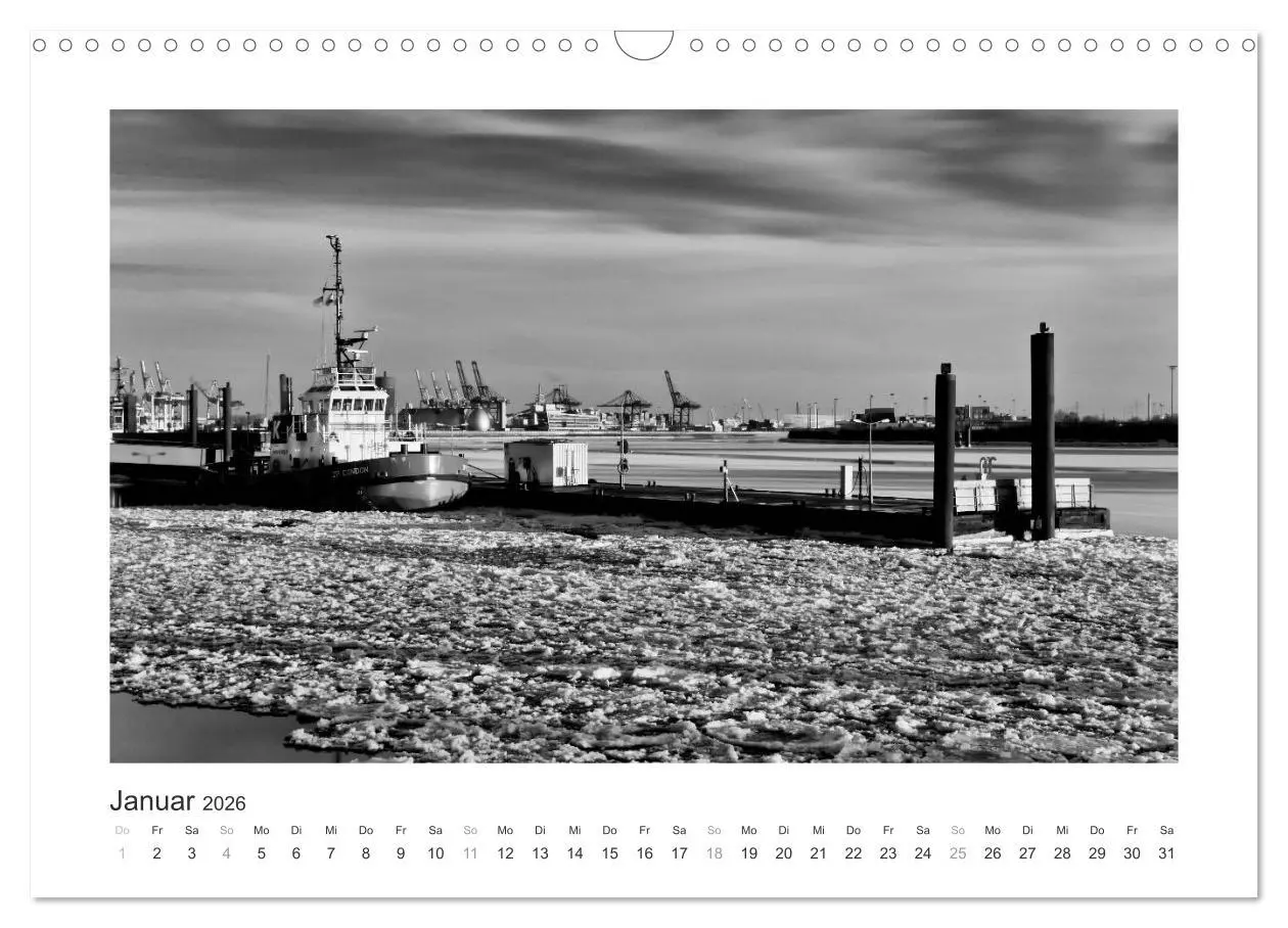 Bild: 9783516093872 | Hamburg in schwarz-weiss (Wandkalender 2026 DIN A3 quer), CALVENDO...