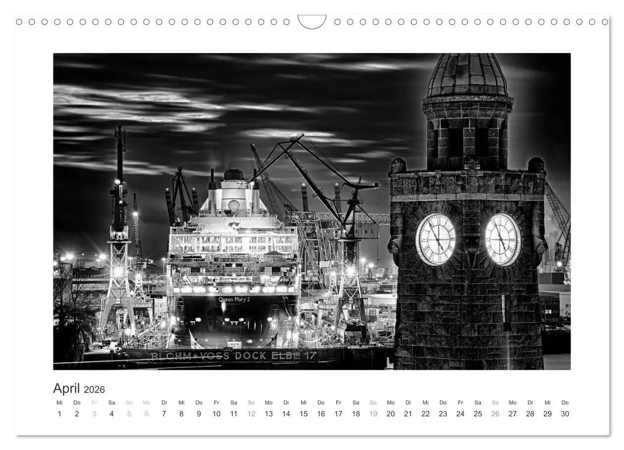 Bild: 9783516093872 | Hamburg in schwarz-weiss (Wandkalender 2026 DIN A3 quer), CALVENDO...