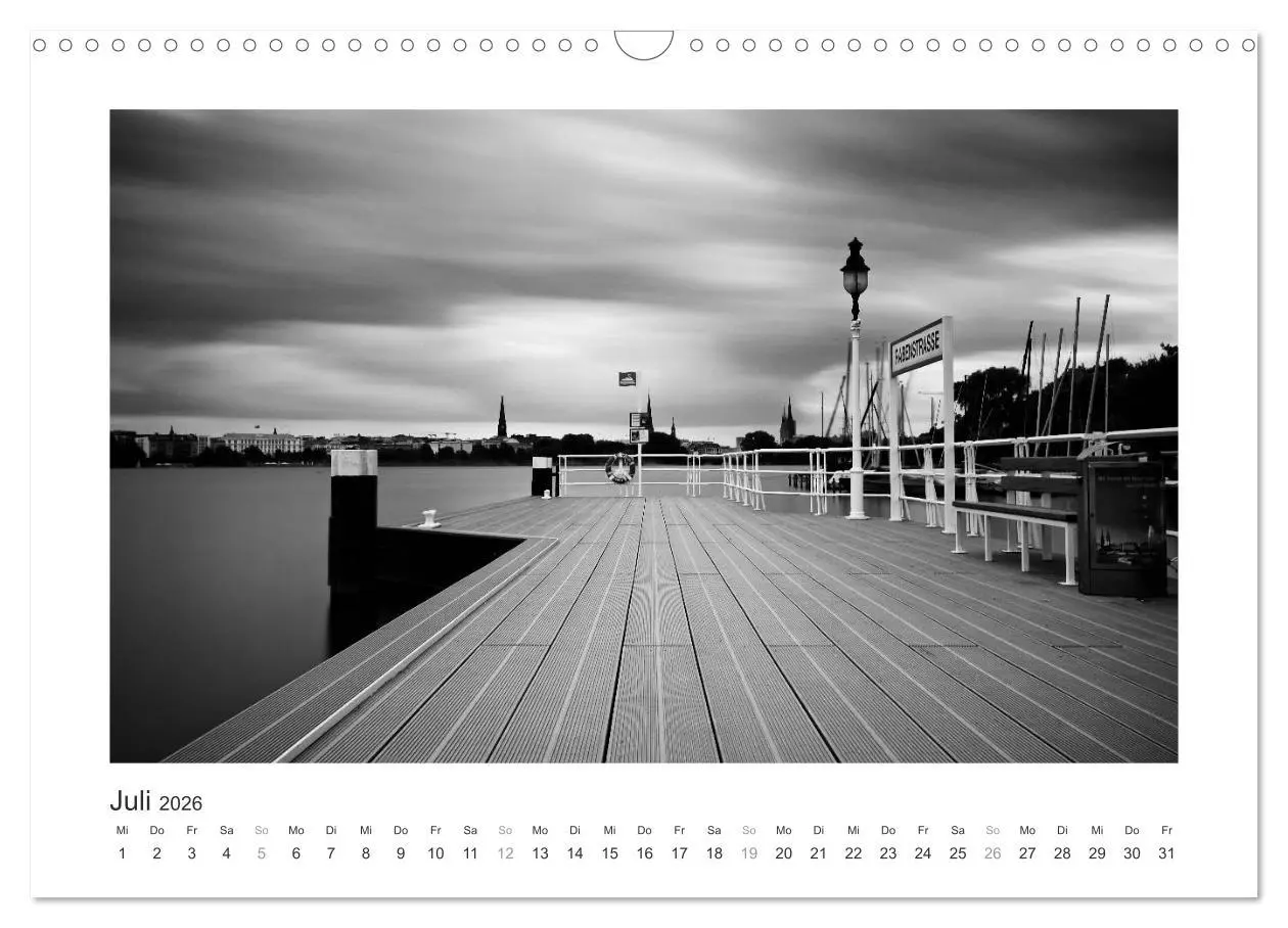 Bild: 9783516093872 | Hamburg in schwarz-weiss (Wandkalender 2026 DIN A3 quer), CALVENDO...