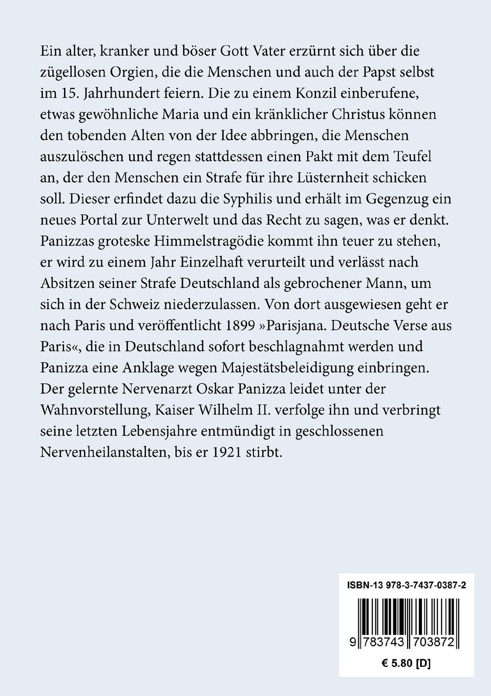 Rückseite: 9783743703872 | Das Liebeskonzil | Oskar Panizza | Taschenbuch | 96 S. | Deutsch