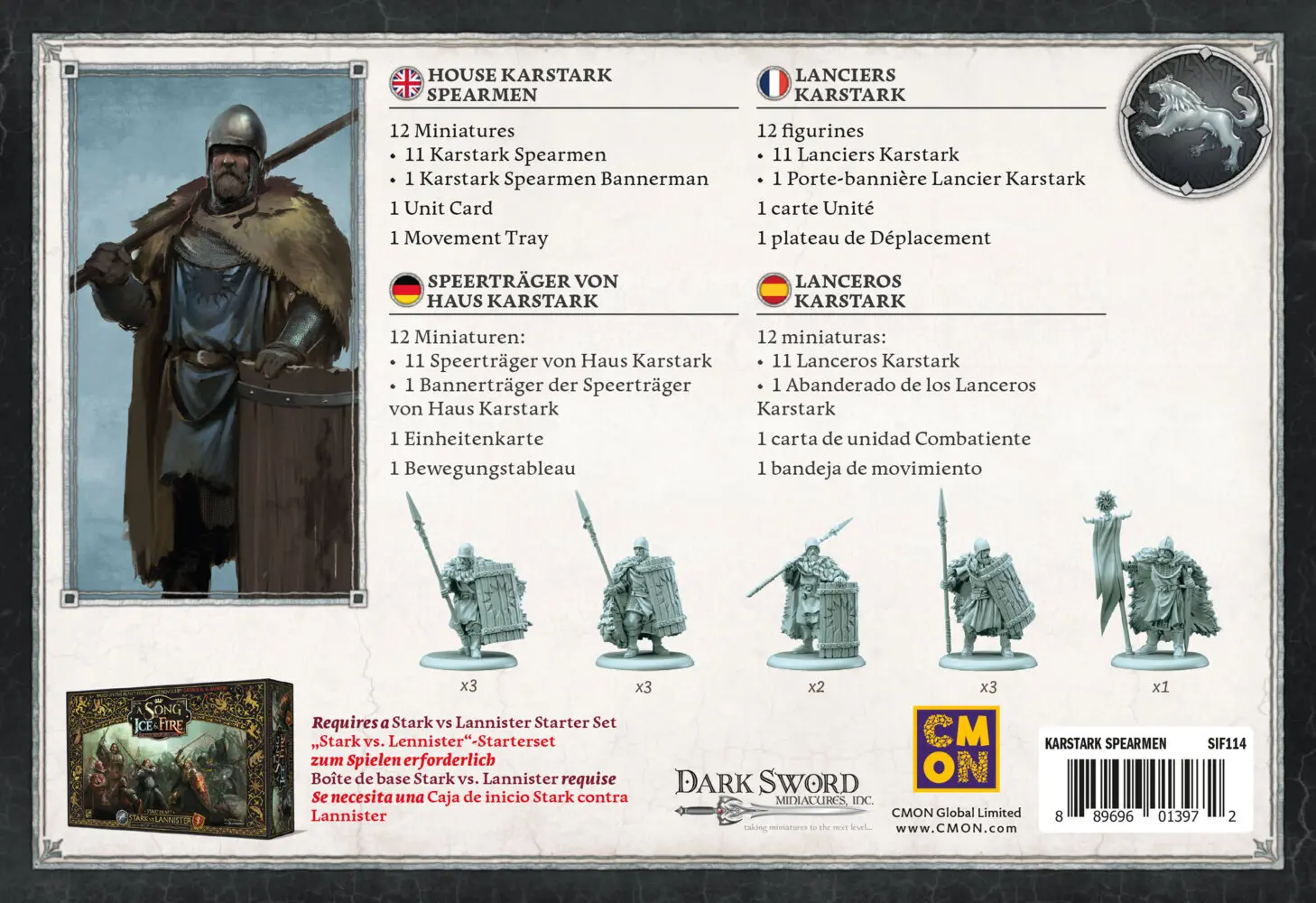 Bild: 889696013972 | Song of Ice &amp; Fire - House Karstark Spearmen (Spiel) | Lang (u. a.)
