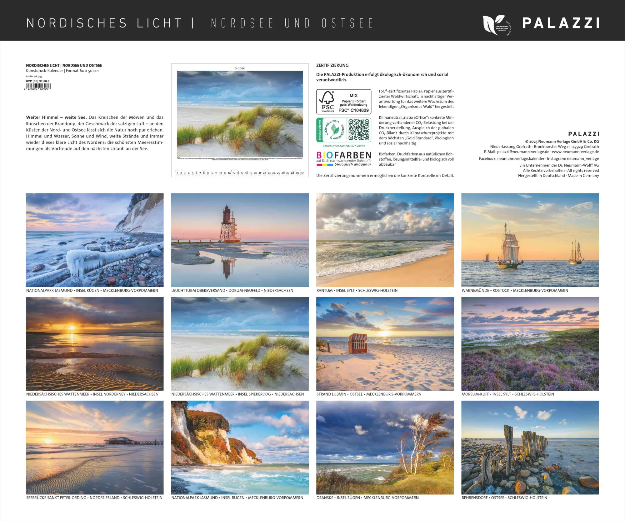 Bild: 4069095003972 | Nordisches Licht 2026 - Bild-Kalender - Poster-Kalender - 60x50 | Dörr