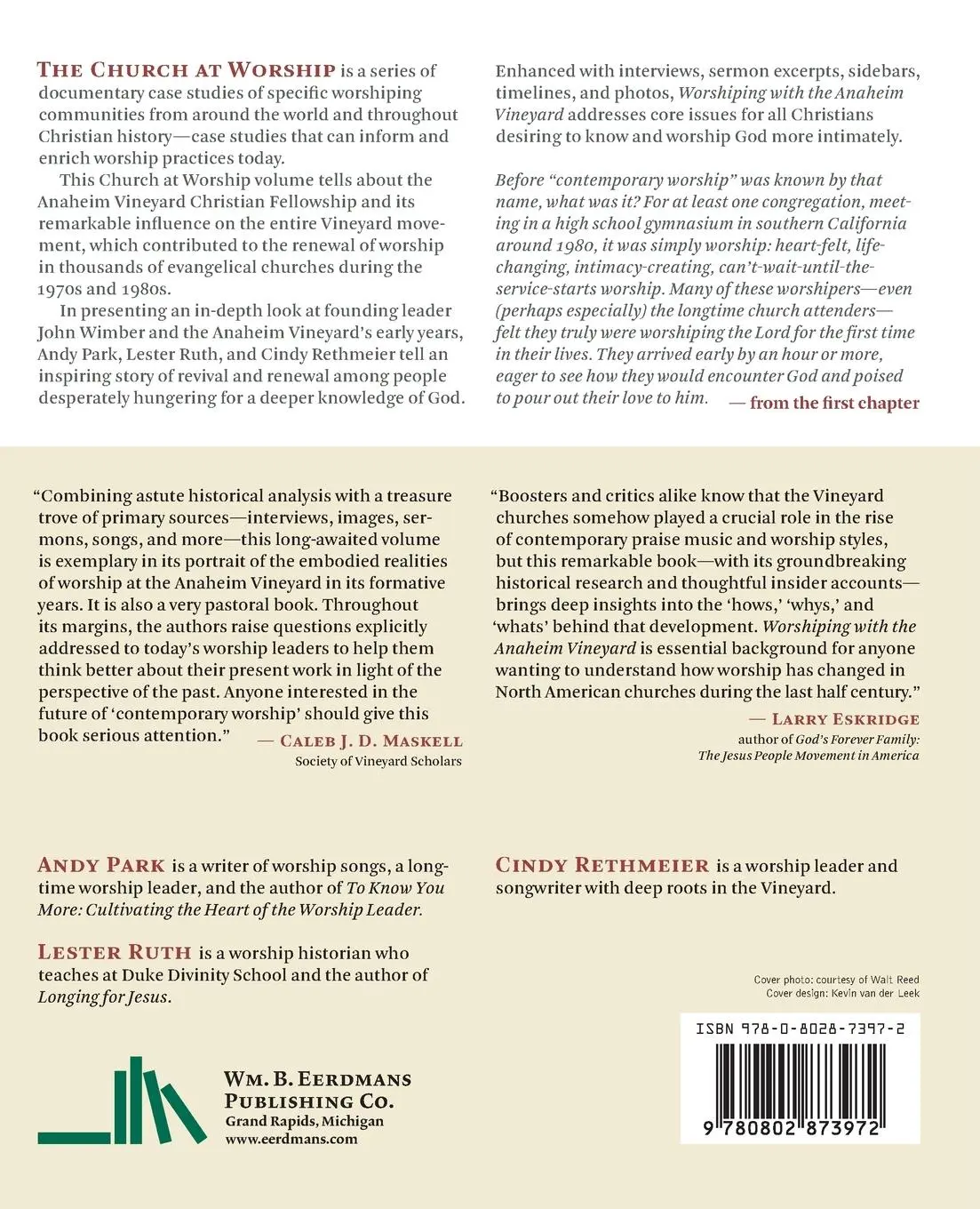 Rückseite: 9780802873972 | Worshiping with the Anaheim Vineyard | Andy Park (u. a.) | Taschenbuch