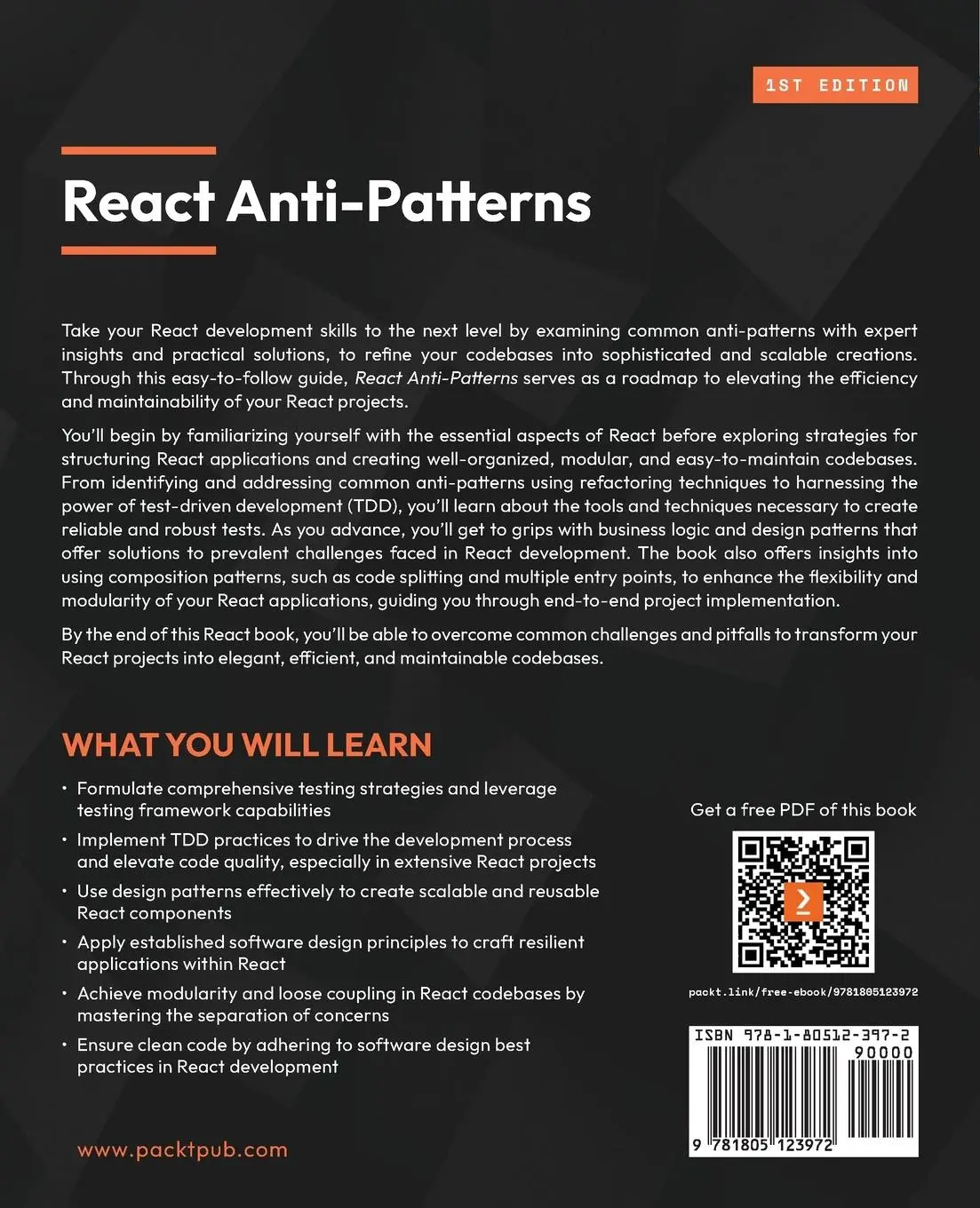 Rückseite: 9781805123972 | React Anti-Patterns | Juntao Qiu | Taschenbuch | Englisch | 2024