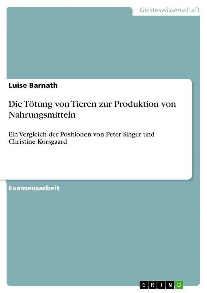 Cover: 9783389133972 | Die Tötung von Tieren zur Produktion von Nahrungsmitteln | Barnath
