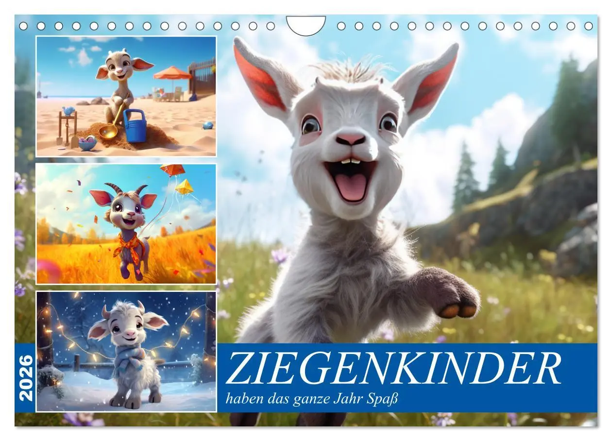 Cover: 9783457373972 | Ziegenkinder haben das ganze Jahr Spaß (Wandkalender 2026 DIN A4...