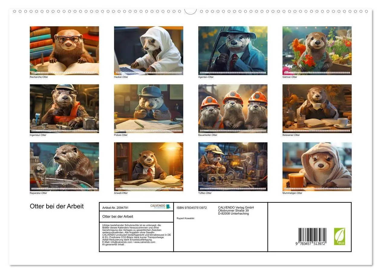 Bild: 9783457513972 | Otter bei der Arbeit (hochwertiger Premium Wandkalender 2026 DIN A2...