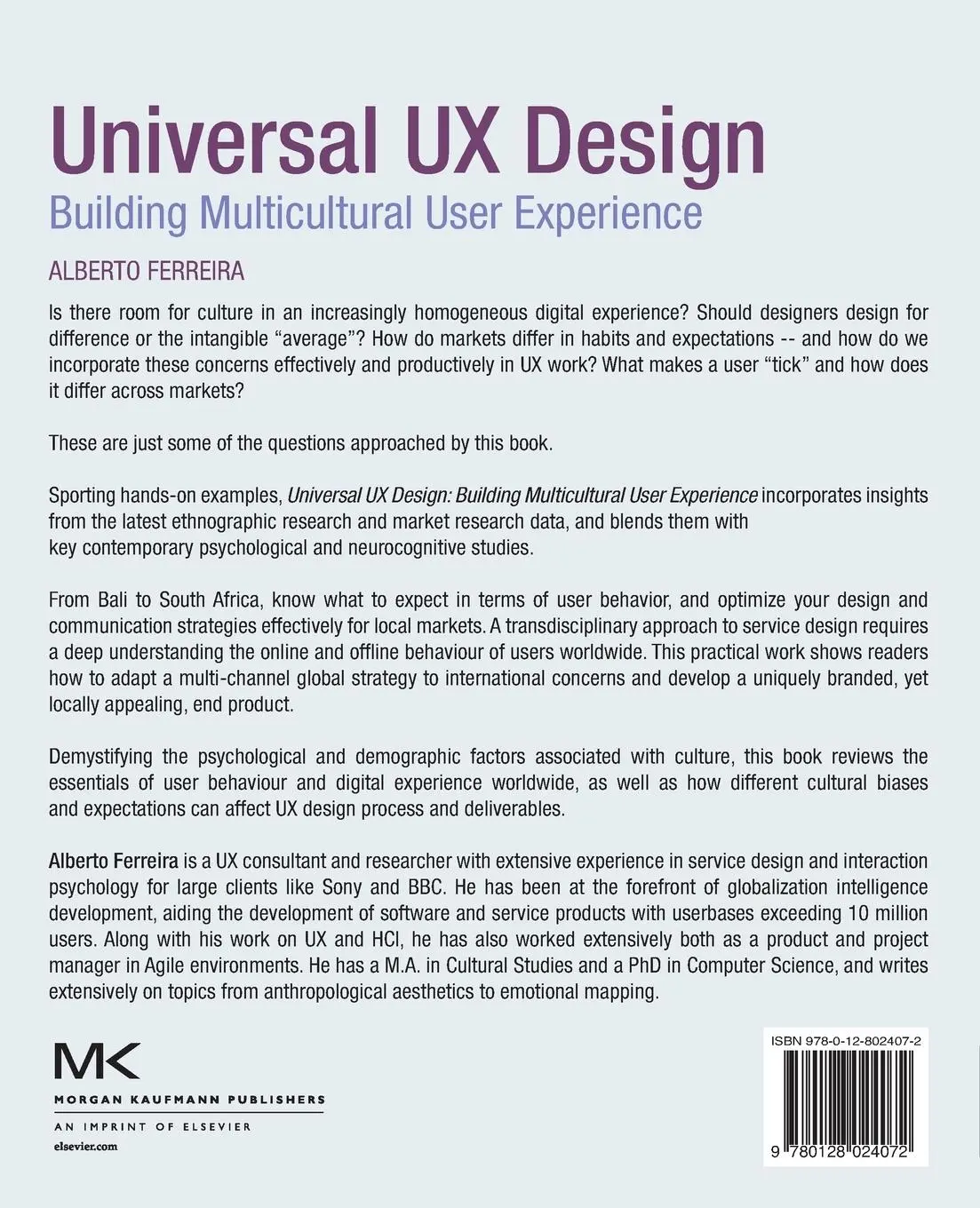 Rückseite: 9780128024072 | Universal UX Design | Building Multicultural User Experience | Buch