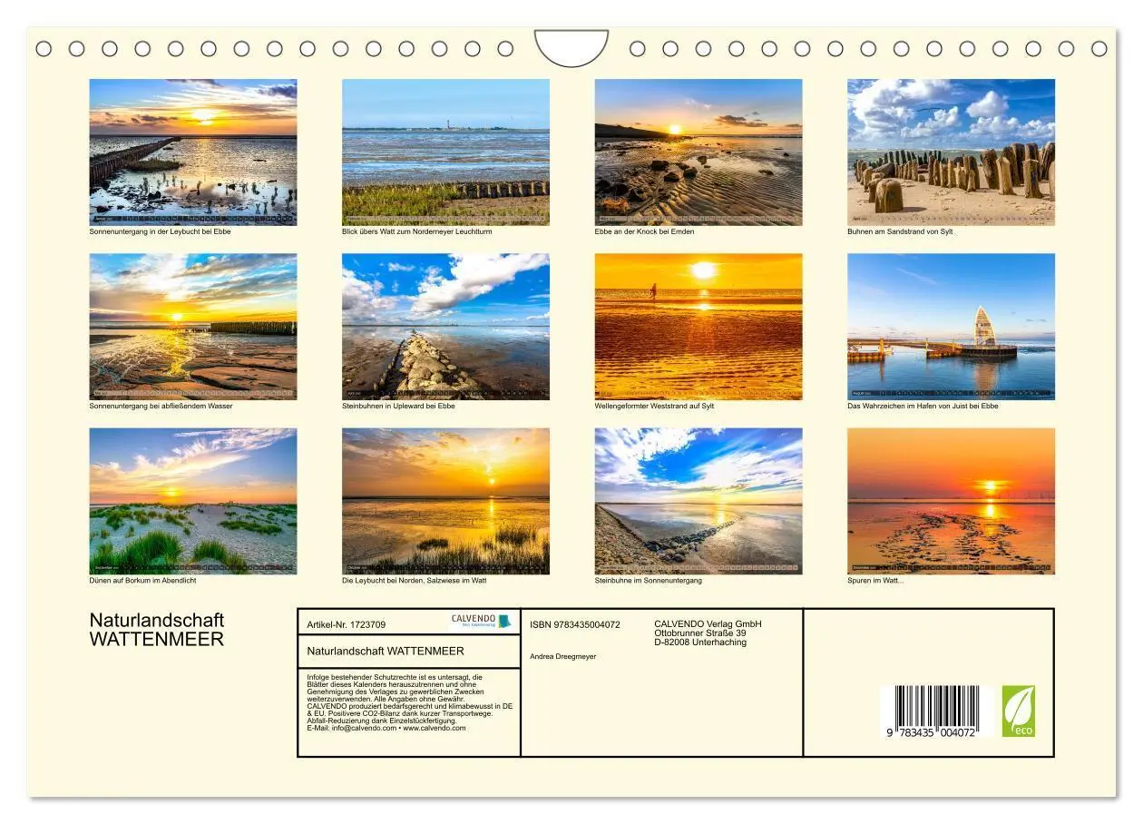 Bild: 9783435004072 | Naturlandschaft WATTENMEER (Wandkalender 2025 DIN A4 quer),...