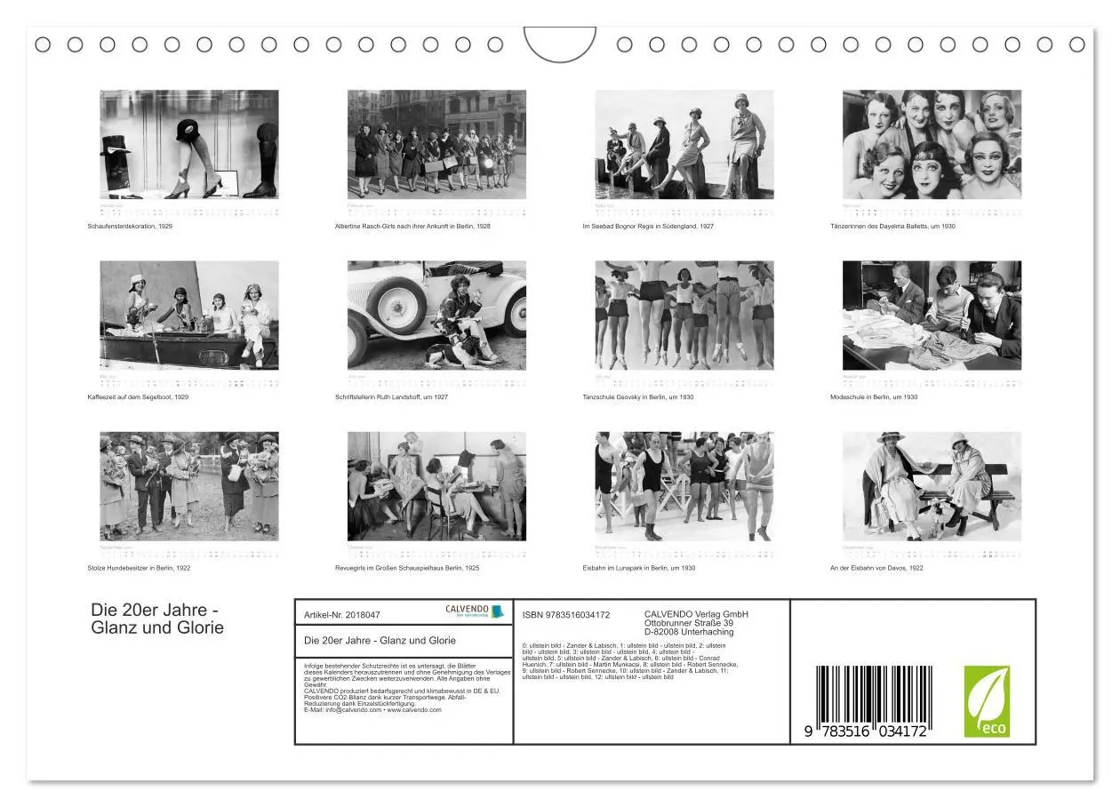 Bild: 9783516034172 | Die 20er Jahre - Glanz und Glorie (Wandkalender 2026 DIN A4 quer),...