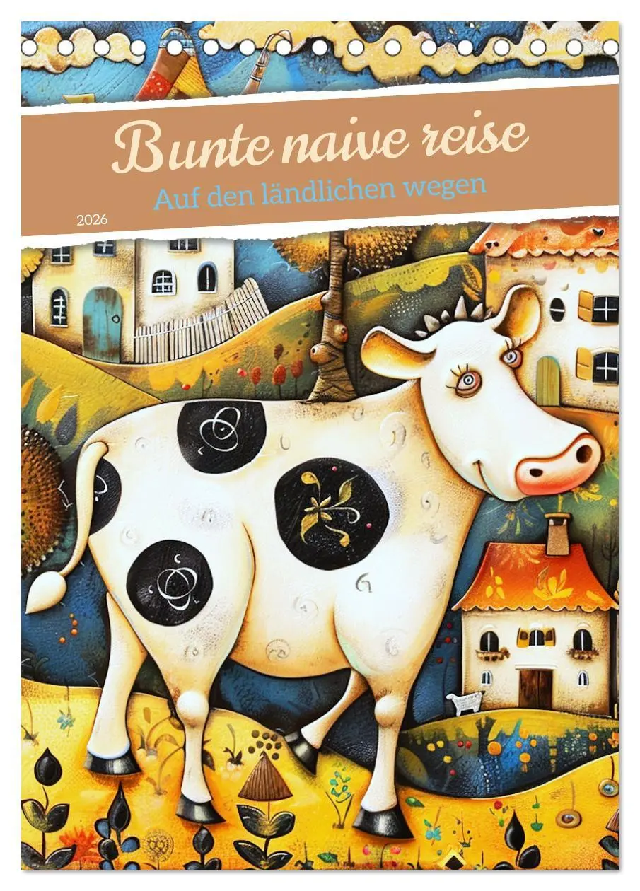 Cover: 9783516274172 | Bunte naive reise (Tischkalender 2026 DIN A5 hoch), CALVENDO...
