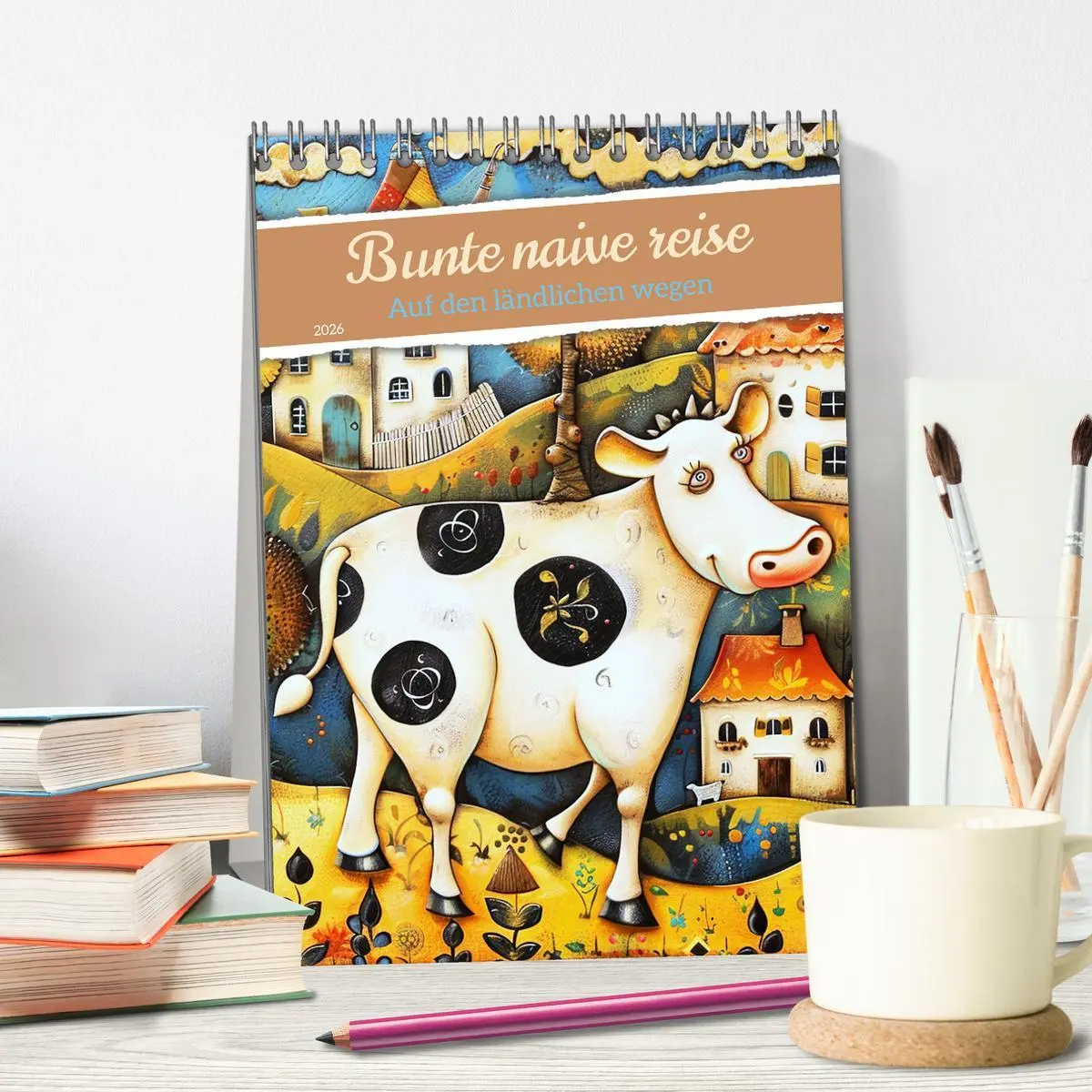 Bild: 9783516274172 | Bunte naive reise (Tischkalender 2026 DIN A5 hoch), CALVENDO...