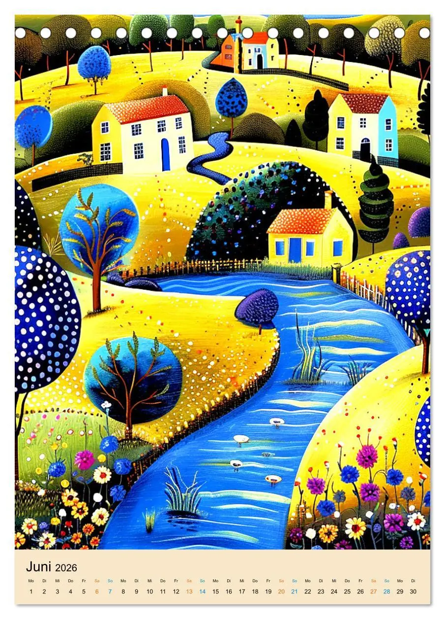 Bild: 9783516274172 | Bunte naive reise (Tischkalender 2026 DIN A5 hoch), CALVENDO...