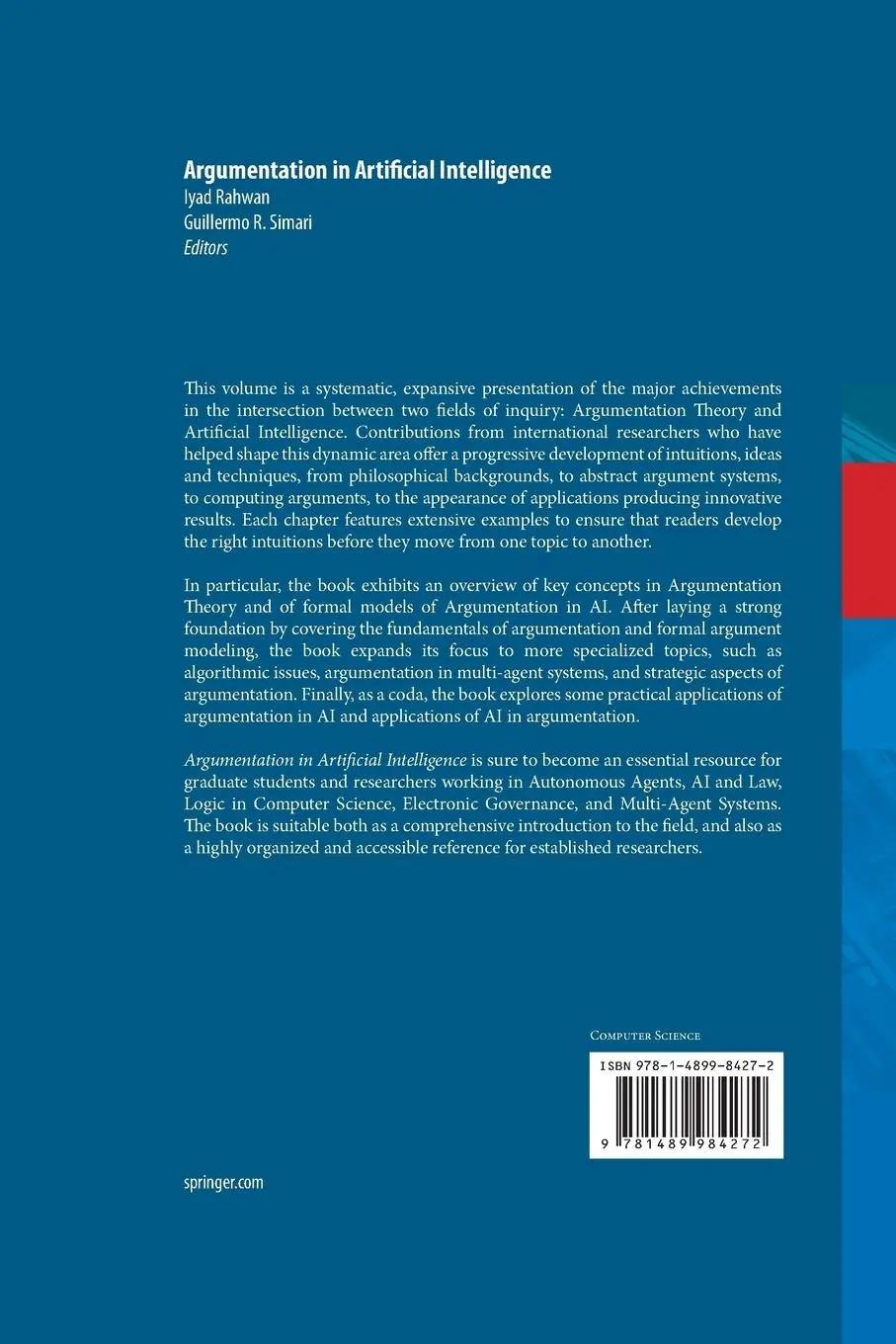 Rückseite: 9781489984272 | Argumentation in Artificial Intelligence | Iyad Rahwan | Taschenbuch