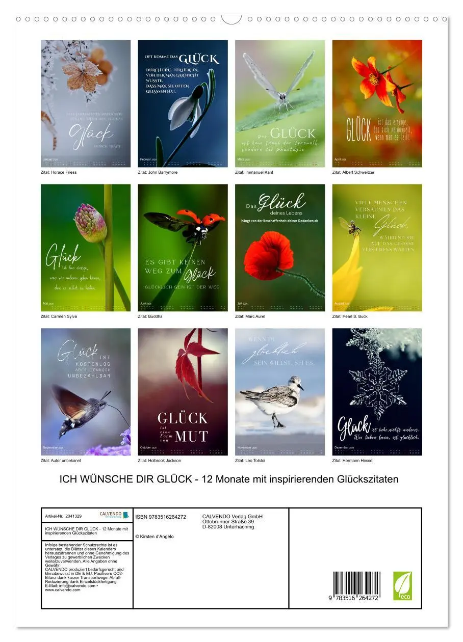 Bild: 9783516264272 | ICH WÜNSCHE DIR GLÜCK - 12 Monate mit inspirierenden Glückszitaten...