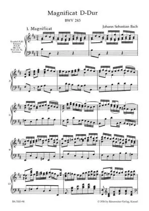 Bild: 9790006464272 | Magnificat D-Dur BWV 243, Klavierauszug | Johann Sebastian Bach | 2006
