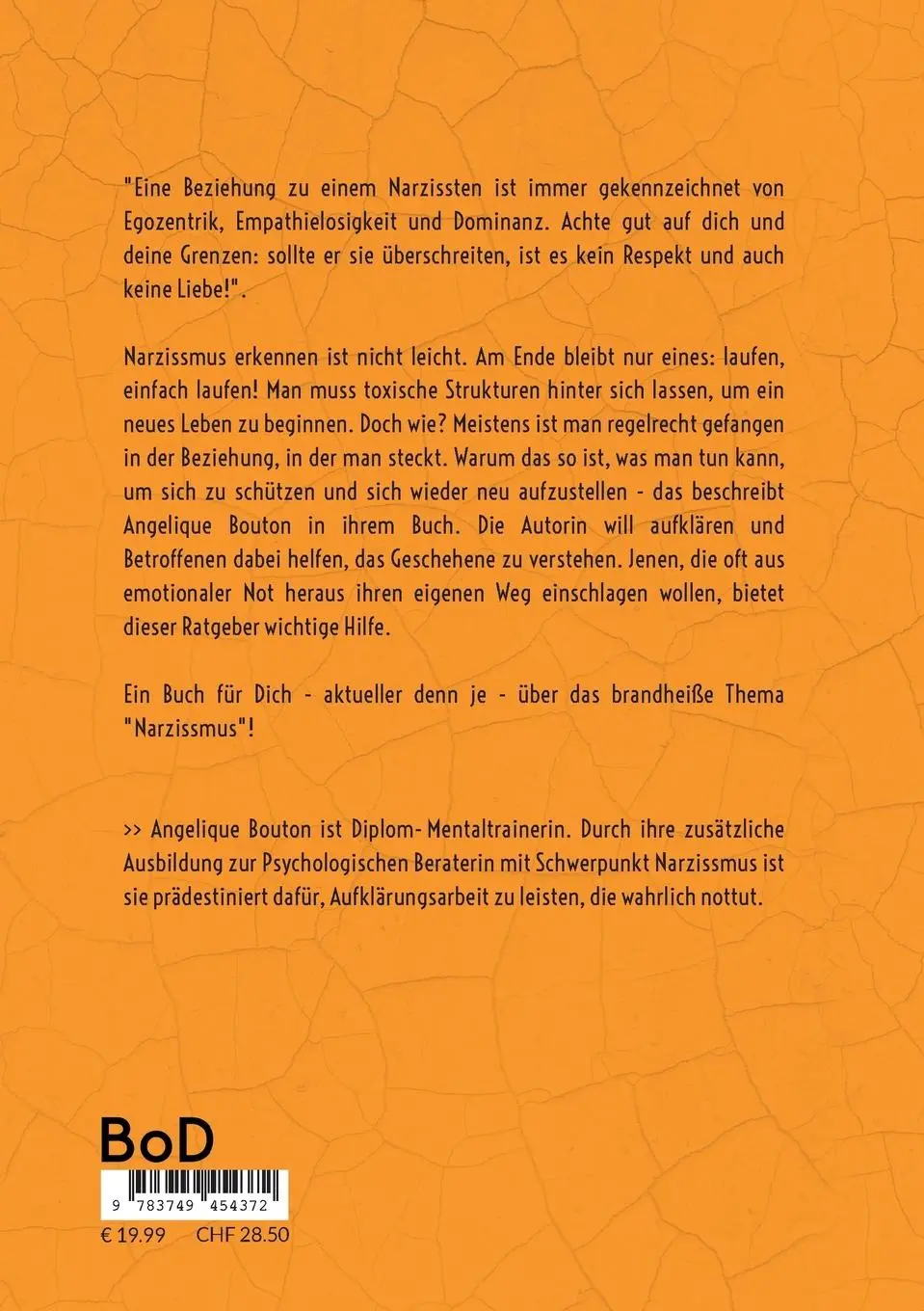 Rückseite: 9783749454372 | Narzissten erkennen und fliehen | Angelique Bouton | Taschenbuch