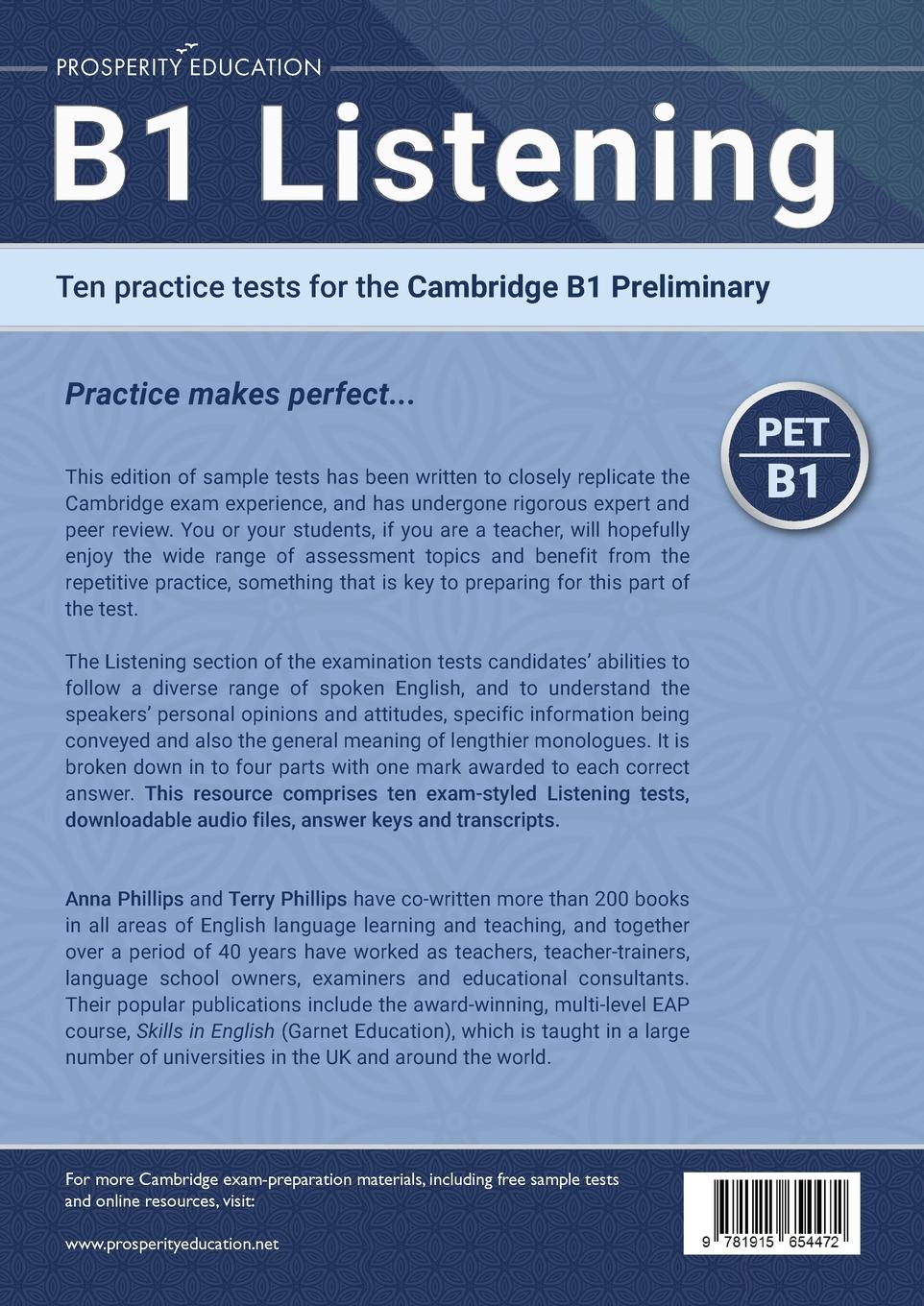 Rückseite: 9781915654472 | B1 Listening | Ten practice tests for the Cambridge Preliminary | Buch