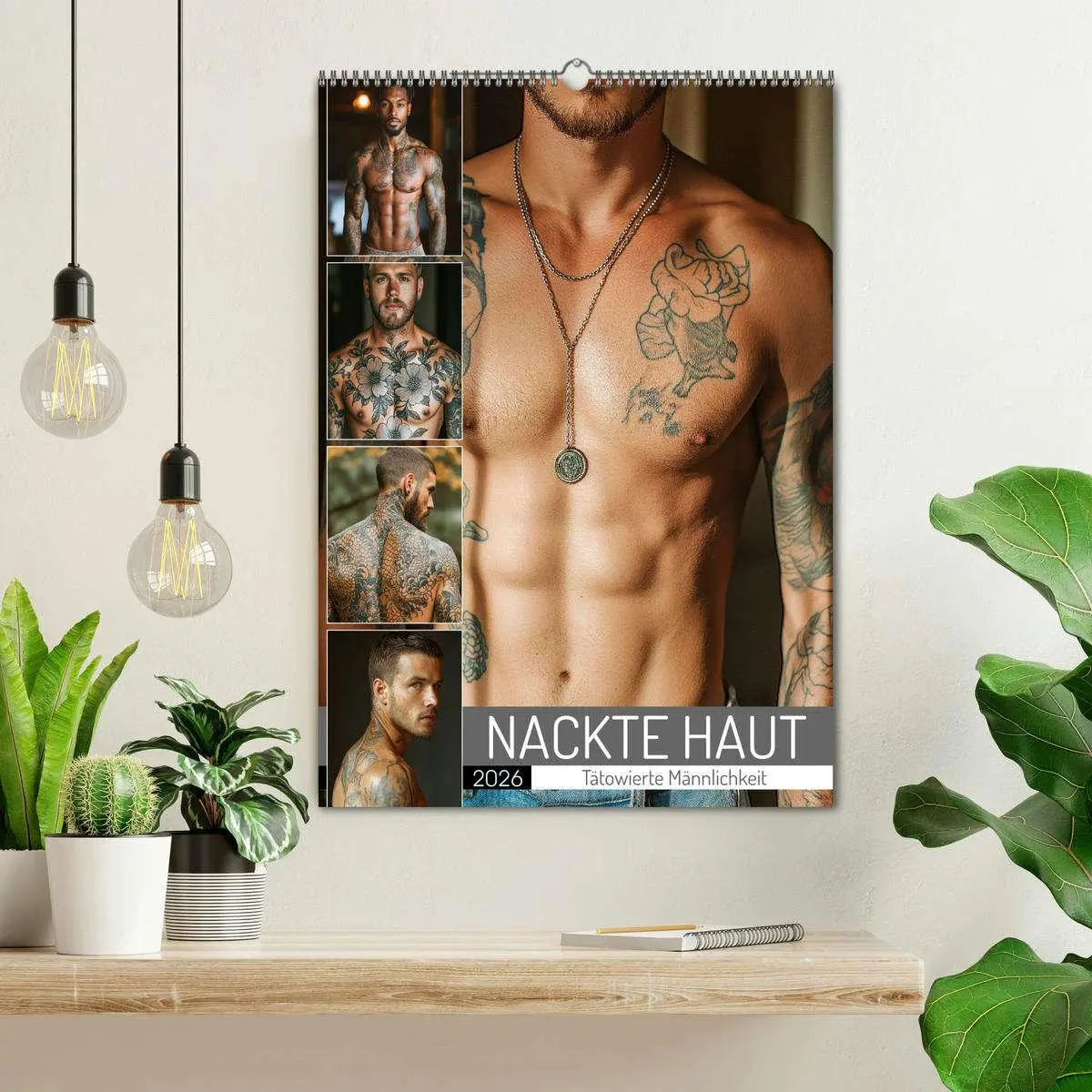 Bild: 9783516244472 | NACKTE HAUT - Tätowierte Männlichkeit (Wandkalender 2026 DIN A2...