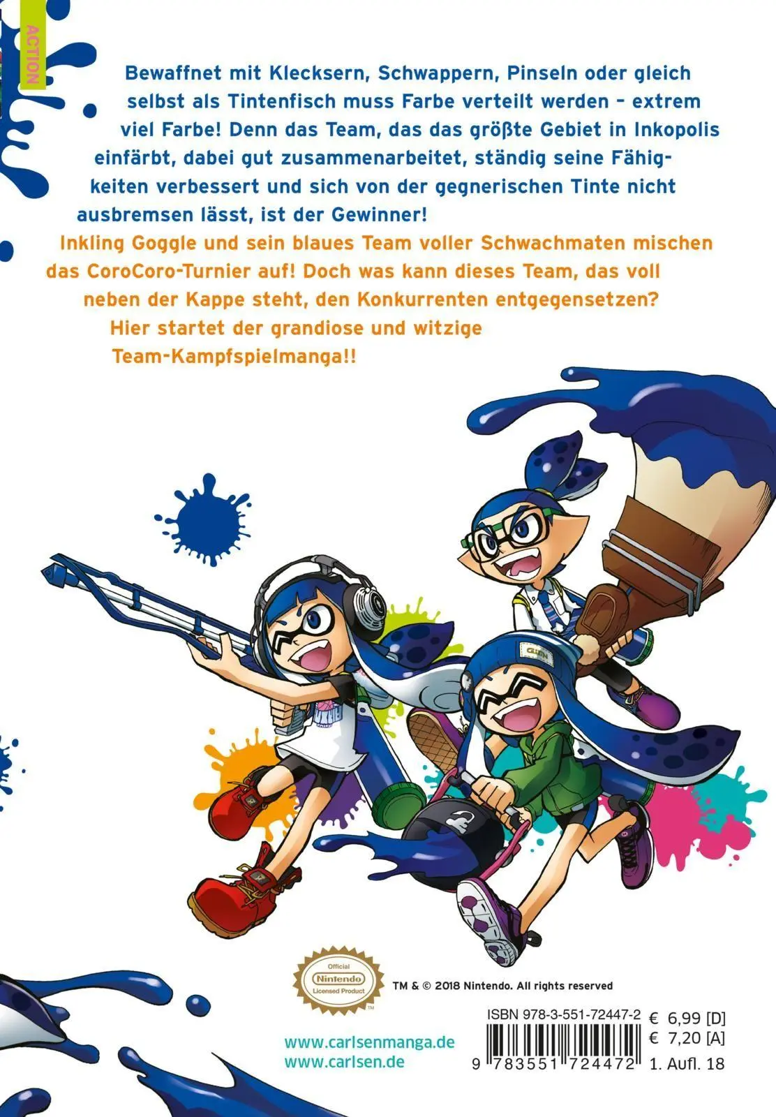 Rückseite: 9783551724472 | Splatoon 1 | Sankichi Hinodeya | Taschenbuch | Splatoon | 160 S.