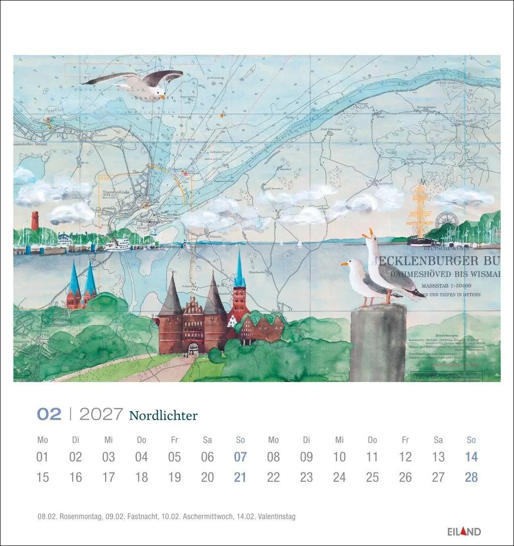 Bild: 9783964024572 | Nordlichter - See(h)karten Postkartenkalender 2027 | Katharina Noack