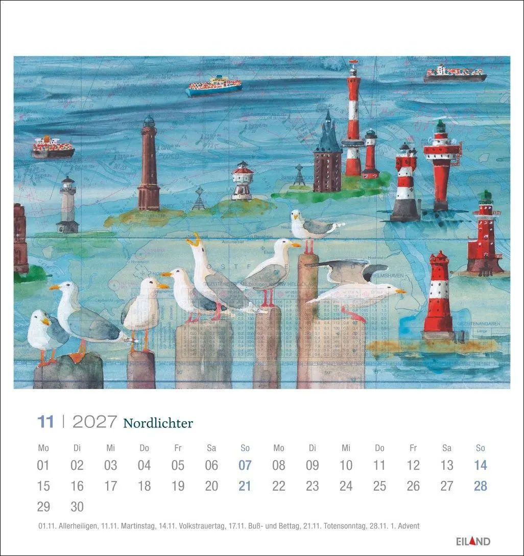 Bild: 9783964024572 | Nordlichter - See(h)karten Postkartenkalender 2027 | Katharina Noack
