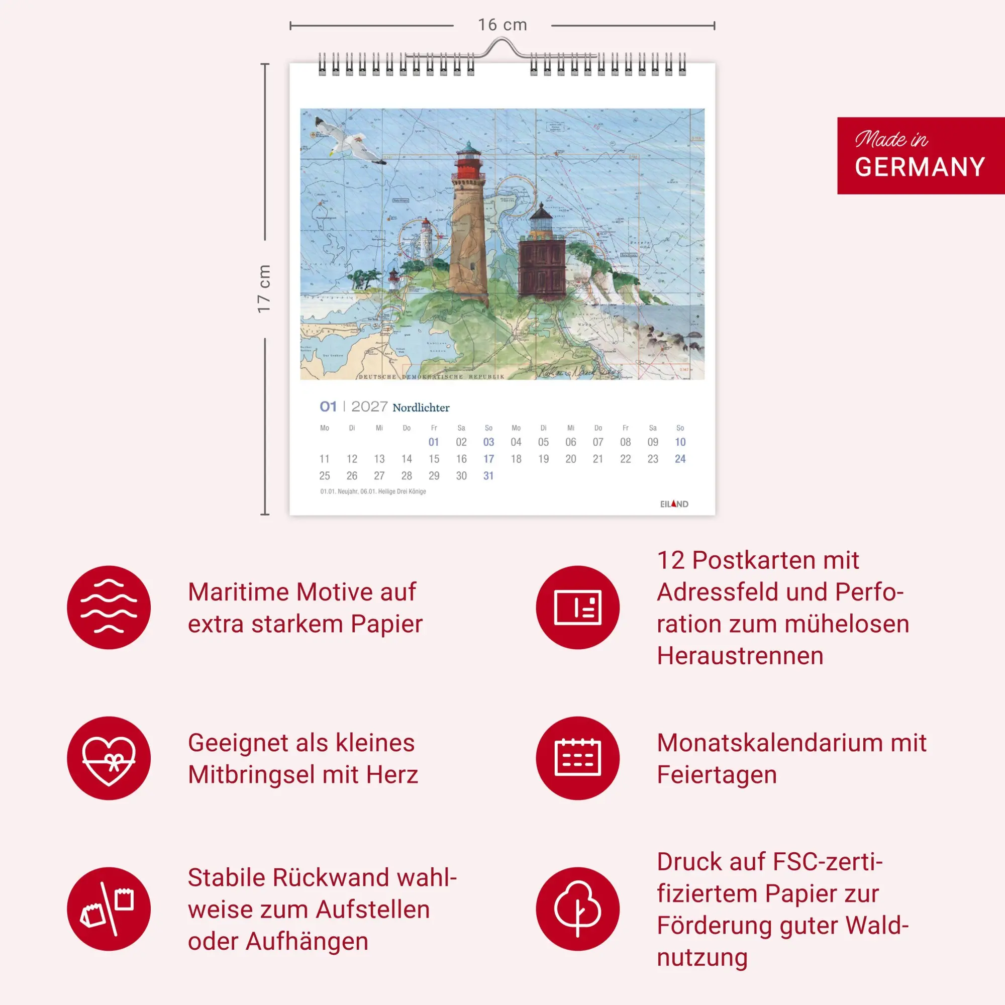 Bild: 9783964024572 | Nordlichter - See(h)karten Postkartenkalender 2027 | Katharina Noack