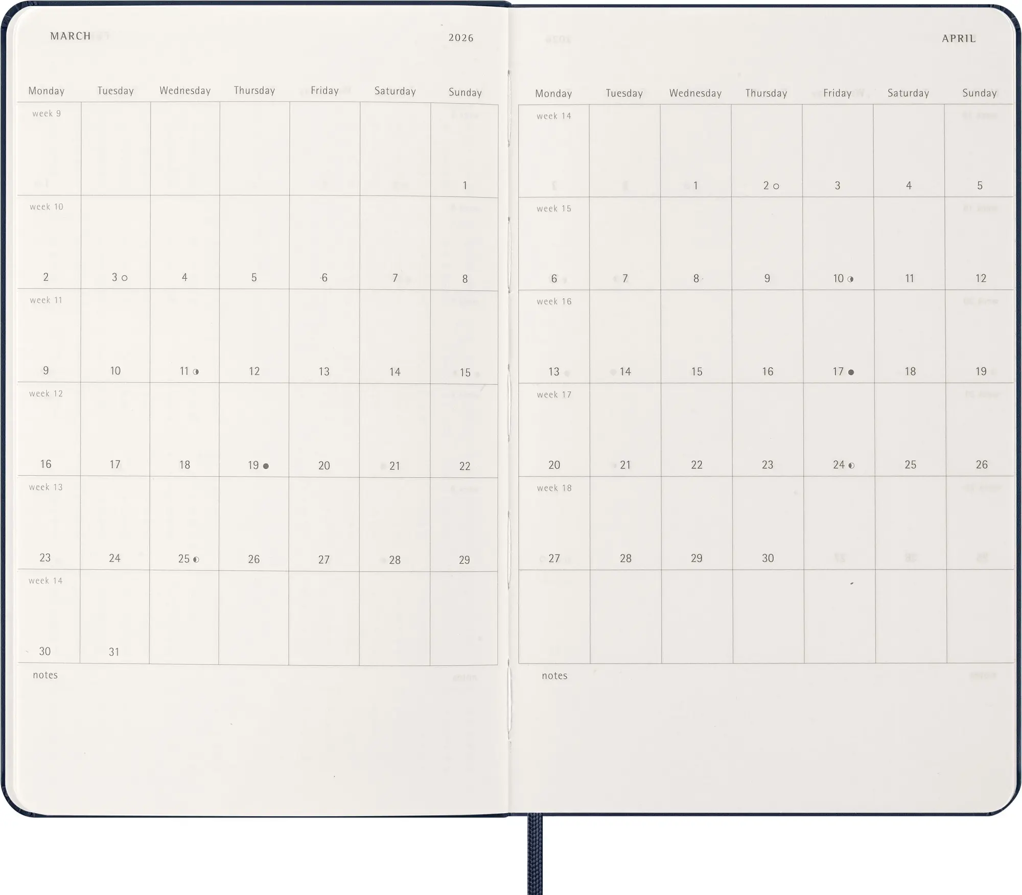 Bild: 8056999274672 | Moleskine 12 Monate Wochen Notizkalender 2026, Large/A5, 1 Wo = 1...