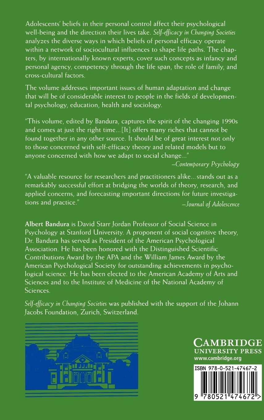 Rückseite: 9780521474672 | Self-Efficacy in Changing Societies | Albert Bandura | Buch | Gebunden