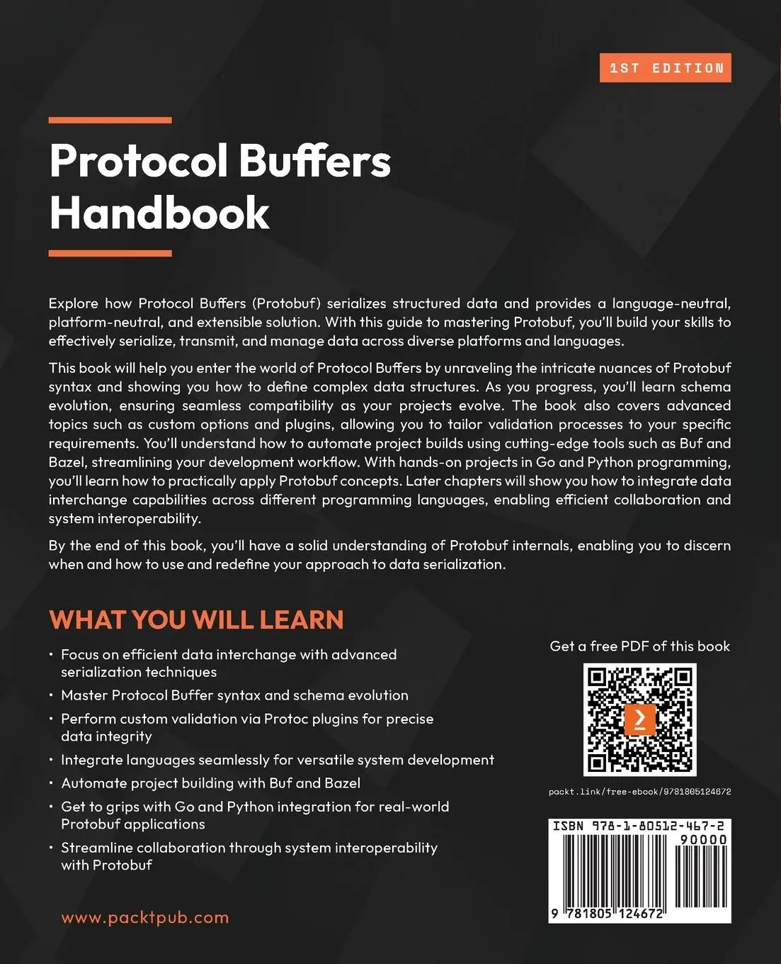 Rückseite: 9781805124672 | Protocol Buffers Handbook | Clément Jean | Taschenbuch | Englisch