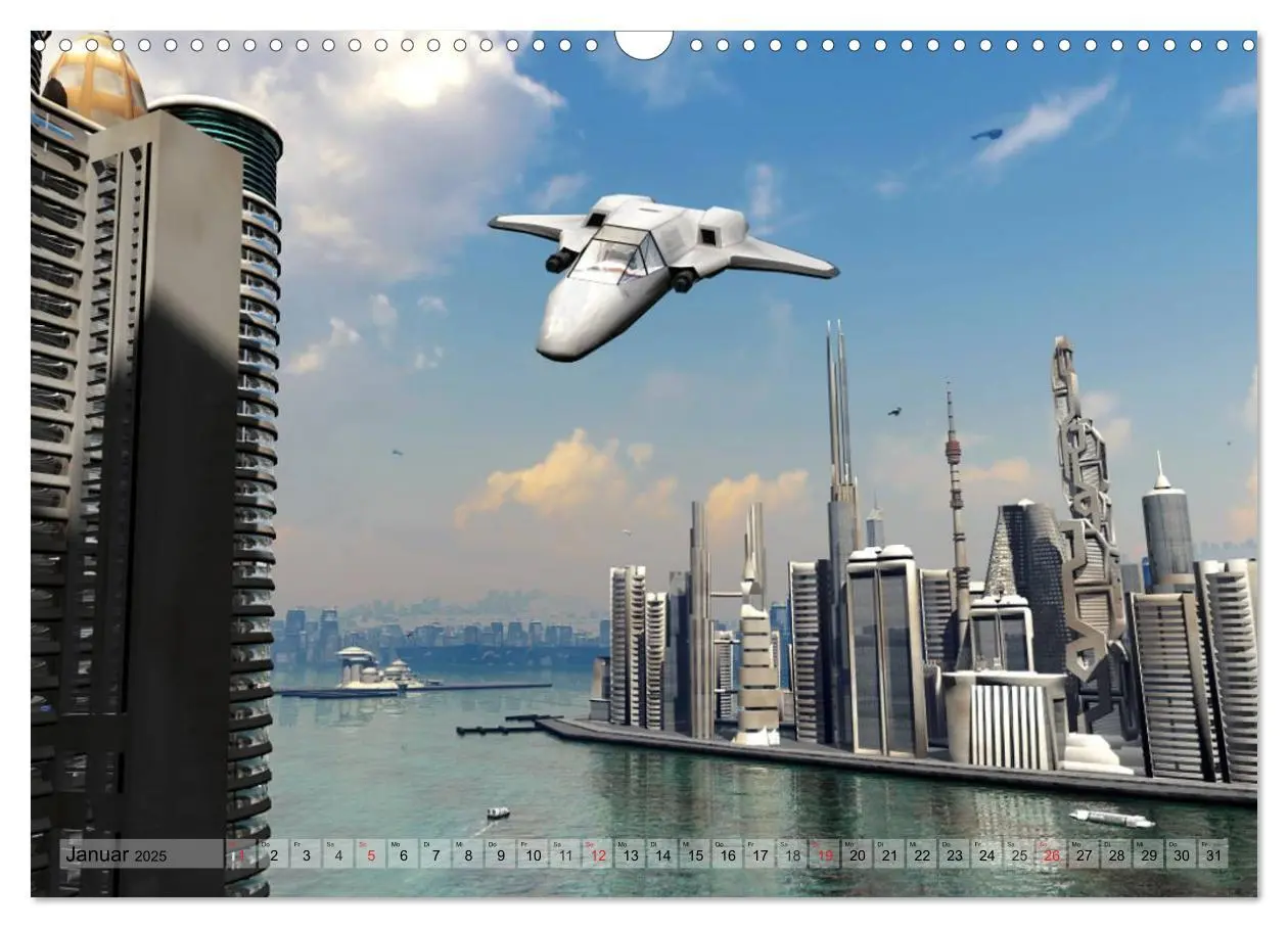 Bild: 9783435734672 | Zukunftswelten (Science Fiction) (Wandkalender 2025 DIN A3 quer),...