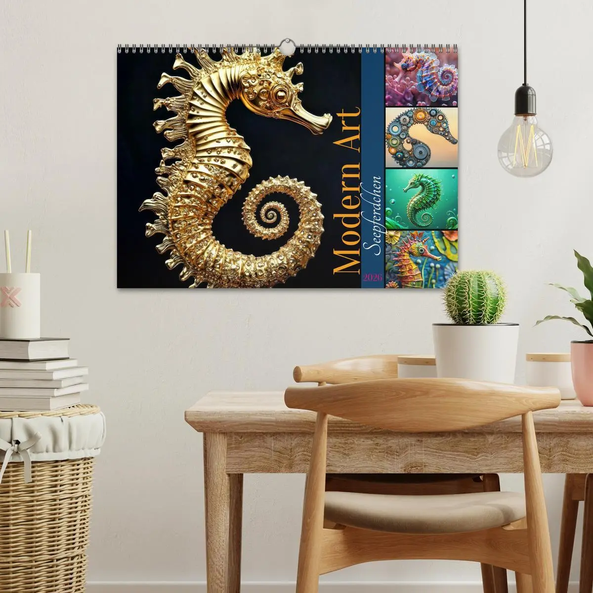 Bild: 9783457754672 | Seepferdchen - Modern Art (Wandkalender 2026 DIN A3 quer), CALVENDO...