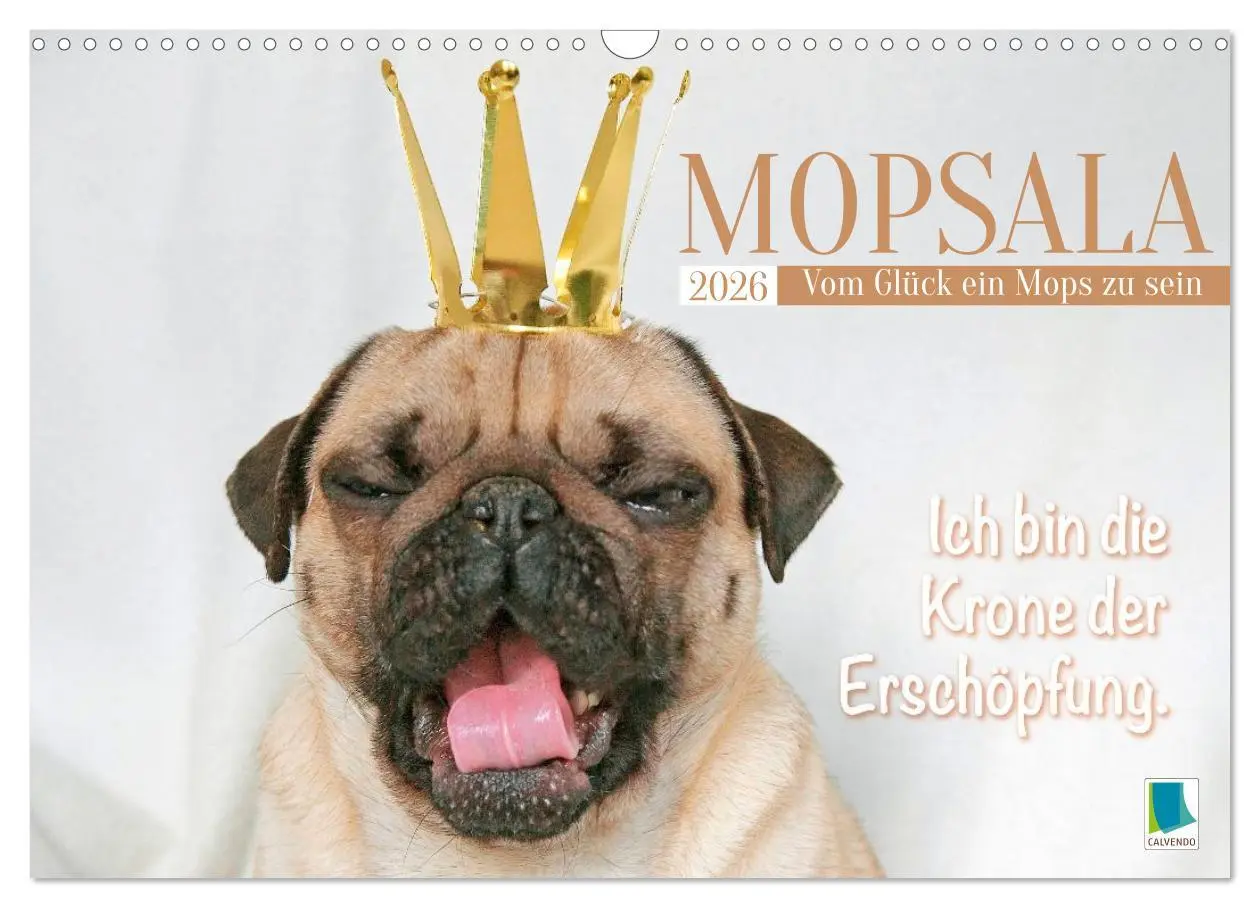 Cover: 9783516604672 | Mopsala: Vom Glück, ein Mops zu sein (Wandkalender 2026 DIN A3...