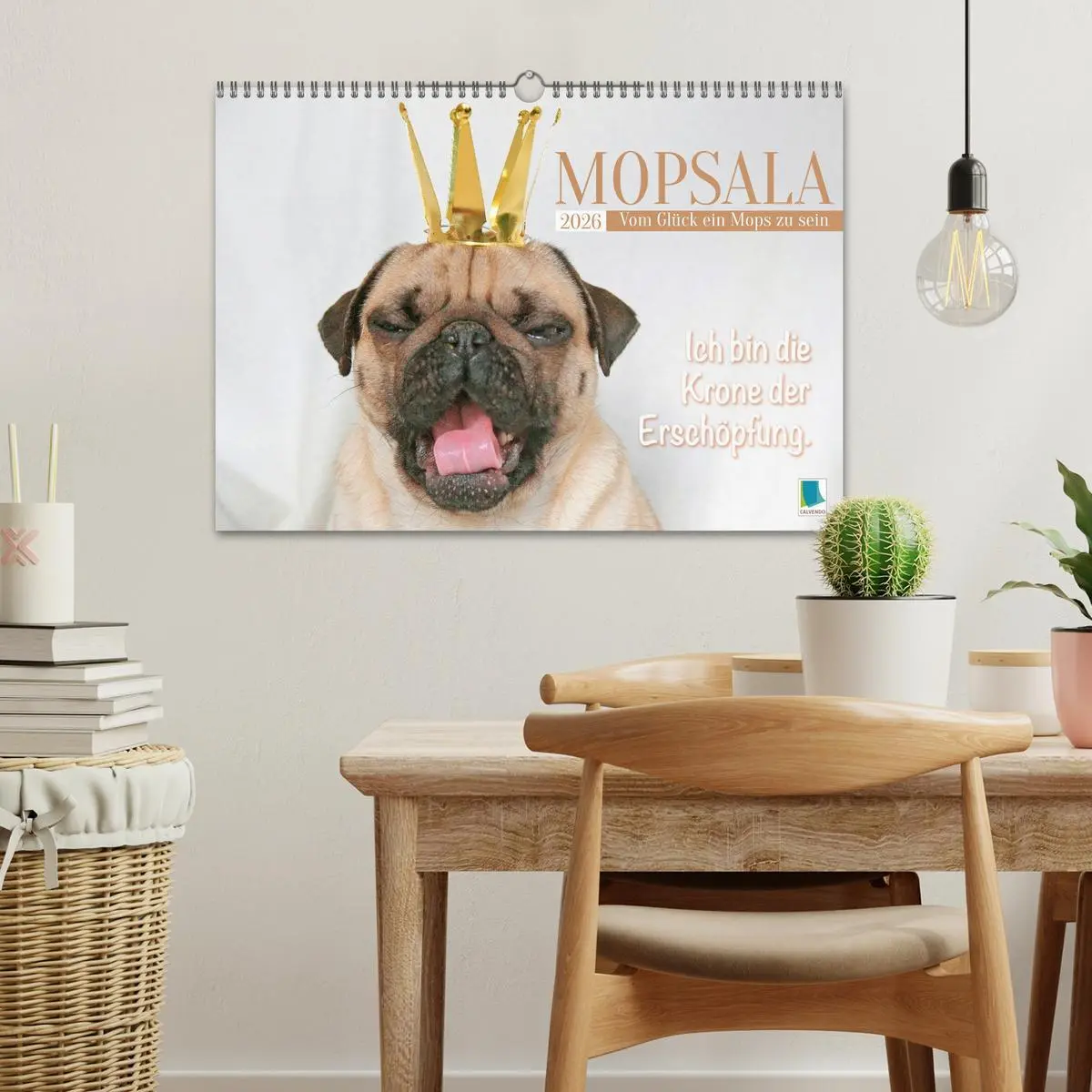 Bild: 9783516604672 | Mopsala: Vom Glück, ein Mops zu sein (Wandkalender 2026 DIN A3...
